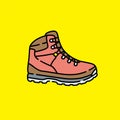 Hiking boots line icon