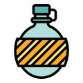 Hiking bottle water icon vector flat