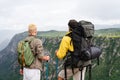 Hiking camping backpacker outdoor journey travel trekking concept