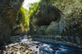 Hiking in a canyon of Bras de La Plain at Reunion Island Royalty Free Stock Photo