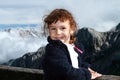 Hiking child in the Alps