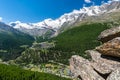 Hiking and climbing at Schweizerpfad path from Saas-Grund to Triftalp