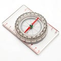 Hiking compass with clear baseplate Royalty Free Stock Photo