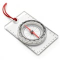 Hiking compass with clear baseplate Royalty Free Stock Photo