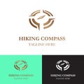 Hiking Compass Logo Design Template.