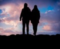 Hiking Couple At Sunset Royalty Free Stock Photo