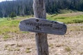 Hiking directional sign for Upper Brooks Lake in Wyoming Royalty Free Stock Photo