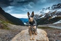 Hiking Blue Heeler Dog Royalty Free Stock Photo