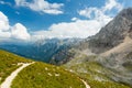 Hiking in Dolomites mountains