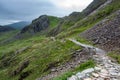 Hiking down from Snowdon mountain along the PYG track - 1