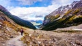 Hiking down to Lake Louise in Banff