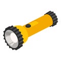 Hiking flashlight icon, isometric style