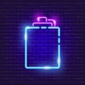 Hiking flask neon icon. Vector illustration for design. Concept of Hike, travel, camping Royalty Free Stock Photo