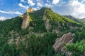 Hiking through the flatirons Boulder Colorado Royalty Free Stock Photo