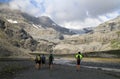 Hiking on the Gemmi pass Royalty Free Stock Photo