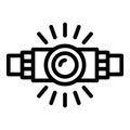 Hiking head lamp icon, outline style