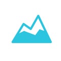 Hiking hill mountains Icon on white background. Symbol.