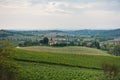 Hiking hills, backroads and vineyards at autumn, near Siena in Tuscany Royalty Free Stock Photo