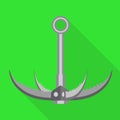 Hiking hook icon, flat style