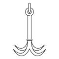 Hiking hook icon, outline style