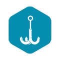 Hiking hook icon, simple style