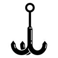 Hiking hook icon, simple style