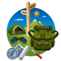 Hiking icon concept