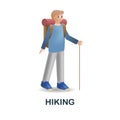 Hiking icon. 3d illustration from outdoor recreation collection. Creative Hiking 3d icon for web design, templates