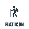 Hiking icon on white background pictogram Royalty Free Stock Photo