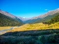 Rees Dart Track with Mount Aspiring, Glaciers and rivers in New Zealand