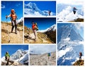 Hiking in Khumbu walley Royalty Free Stock Photo