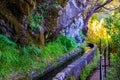 Hiking Levada trail 25 Fontes in Laurel forest - Path to the famous Twenty-Five Fountains in beautiful landscape scenery -