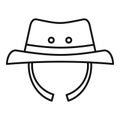Hiking man hat icon, outline style