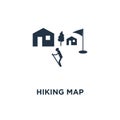 hiking map icon. outdoor trail, nature park concept symbol design, countryside landscape, nordic walking, orienteering, trail path