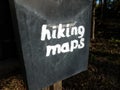 hiking maps sign on old metal mail box Royalty Free Stock Photo