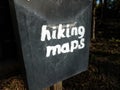 hiking maps sign on old metal mail box Royalty Free Stock Photo