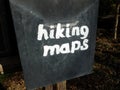 hiking maps sign on old metal mail box Royalty Free Stock Photo