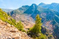 Hiking in Morocco`s Rif Mountains under Chefchaouen city, Morocco, Africa