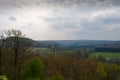 Hiking mountains in Belgium in summer with gray clouds