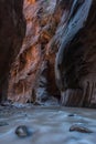 Hiking the narrows in Zion in Fall