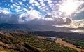 Hiking nature views on diamond head honolulu  hawaii Royalty Free Stock Photo