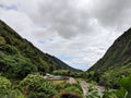 Hiking the Needle lookout and Botanical Loop Trails in the Iao Valley State Monument ,Maui, Hawaii Royalty Free Stock Photo