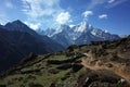 Hiking in Nepal Himalayas, Trail from Namche to Gokyo, Thamserku mountain
