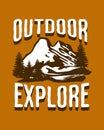 Hiking outdoor Explore T-Shirt Design, Hiking tee vector Design