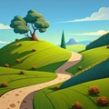 A Hiking Path on a Hill Royalty Free Stock Photo