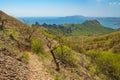 Hiking path on Karadag volcanic mountain range in Eastern Crimea, on a Black Sea shore