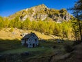 Hiking Path to Crampiolo in Alpe Veglia and Alpe Devero Natural Park Royalty Free Stock Photo