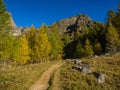 Hiking Path to Crampiolo in Alpe Veglia and Alpe Devero Natural Park Royalty Free Stock Photo