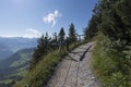 Hiking path on top of the Stanserhorn, Switzerland Royalty Free Stock Photo