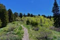 Hiking path views of the Oquirrh Mountains along the Wasatch Front Rocky Mountains, by Kennecott Rio Tinto Copper mine, Tooele and Royalty Free Stock Photo